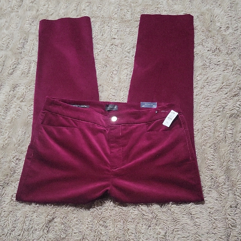 Talbots Straight Leg Velveteen Pants 12P - Picture 1 of 6